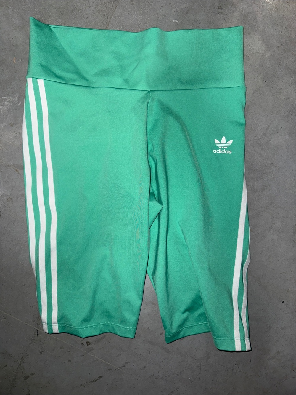 adidas Teal Green 3-Stripe Bike Shorts